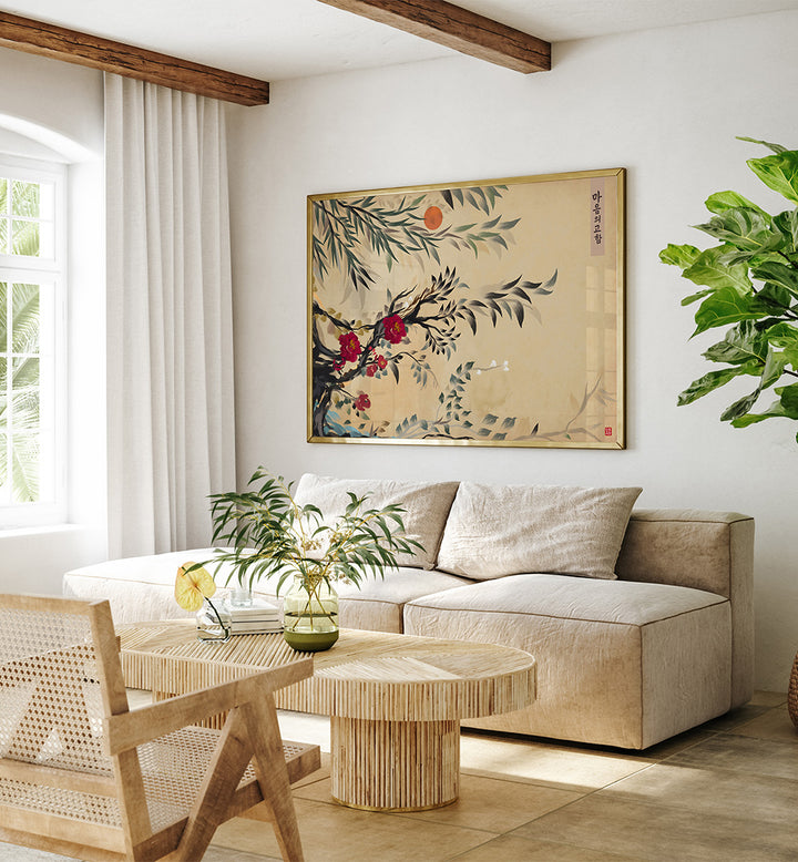 JOSEON ERA STYLE MINIMALISTIC PAINTING , FLORAL FLOWER PAINTINGS