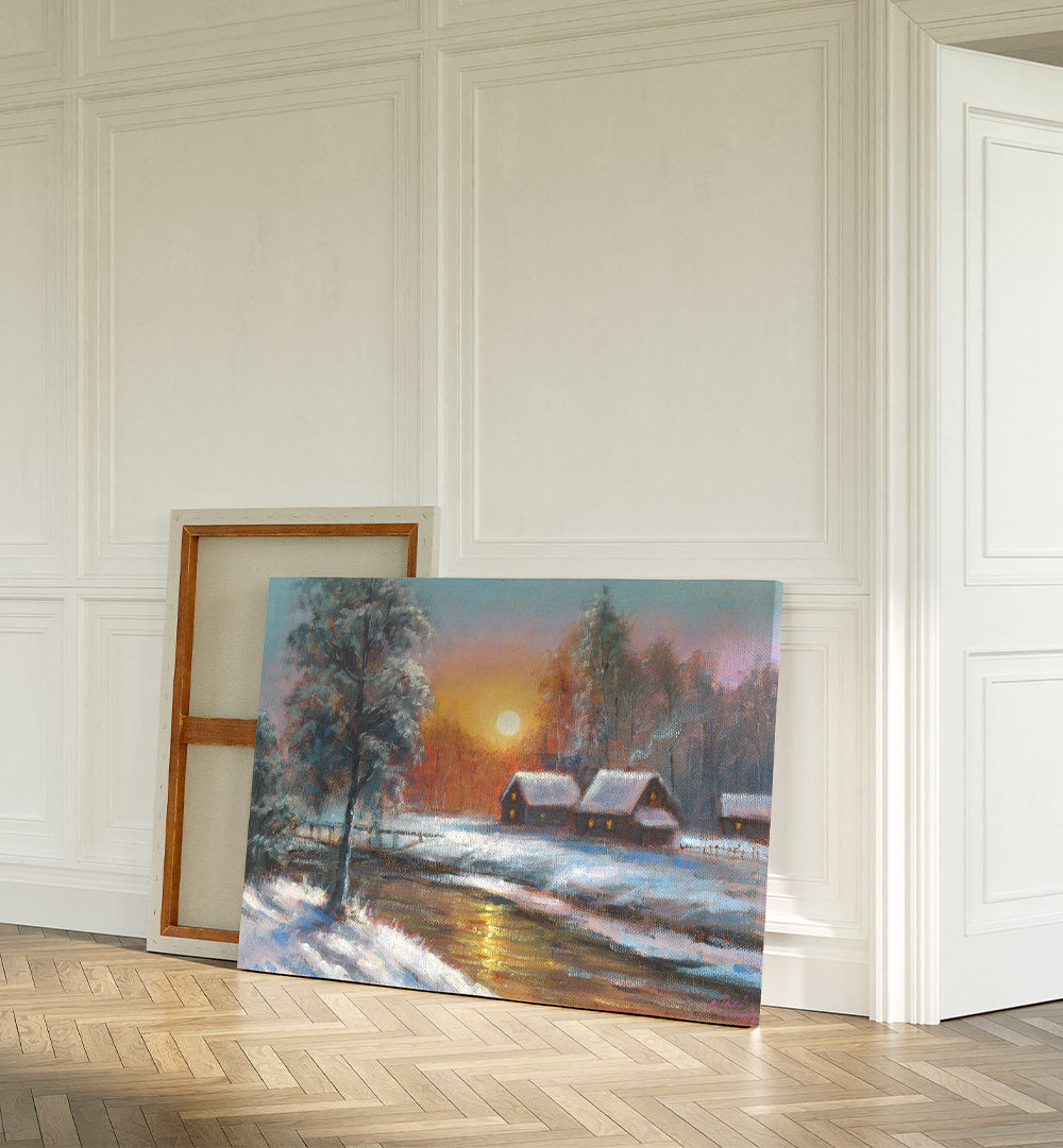WINTER’S GOLDEN HEARTH , HANDMADE ARTWORKS