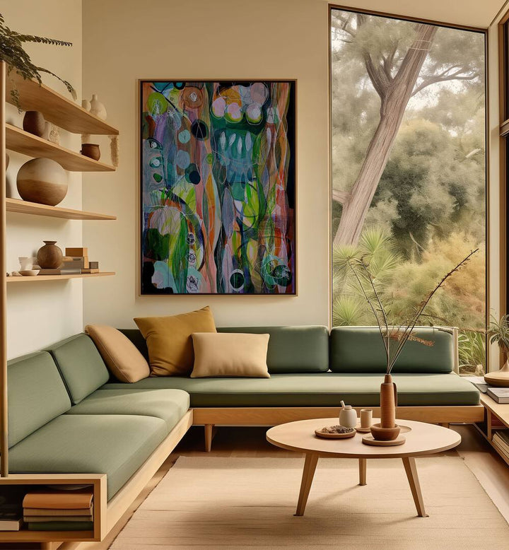 Enhance your space with AMAZONIA I, ABSTRACT PAINTINGS, showcasing vibrant colors and contemporary design.