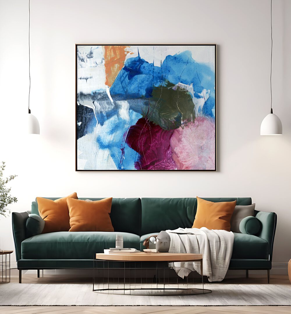 Vibrant colors and textures in the ALLA PRIMA XVII I, ABSTRACT PAINTINGS enhance any modern living space.