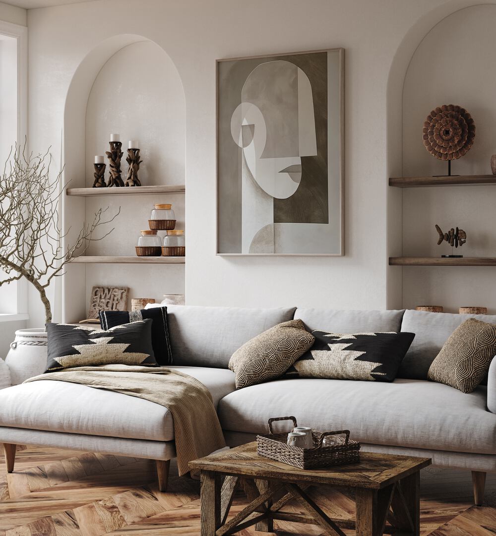 Stylish NEUTRAL PORTRAIT, PORTRAITS artwork enhances modern living spaces with elegant simplicity and charm.