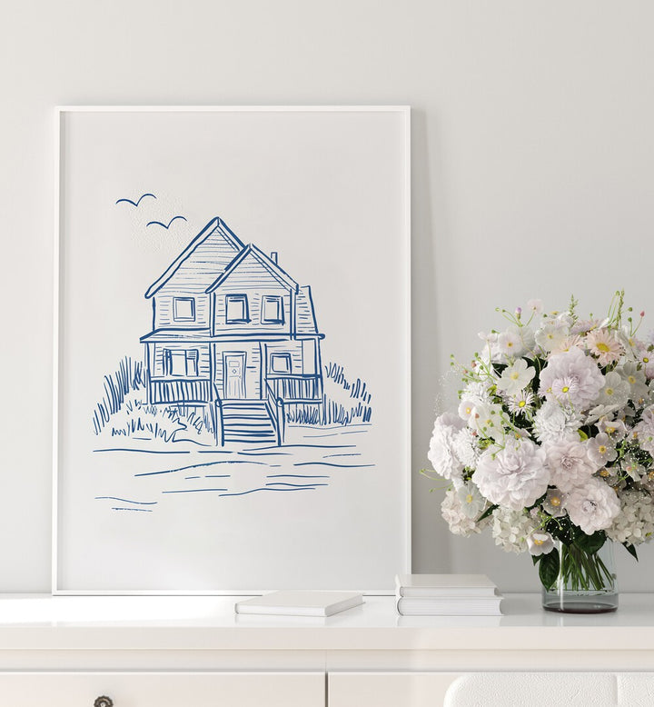 NANTUCKET BEACHHOUSE, BEACH PAINTINGS capture coastal charm and tranquility, perfect for enhancing your home decor.