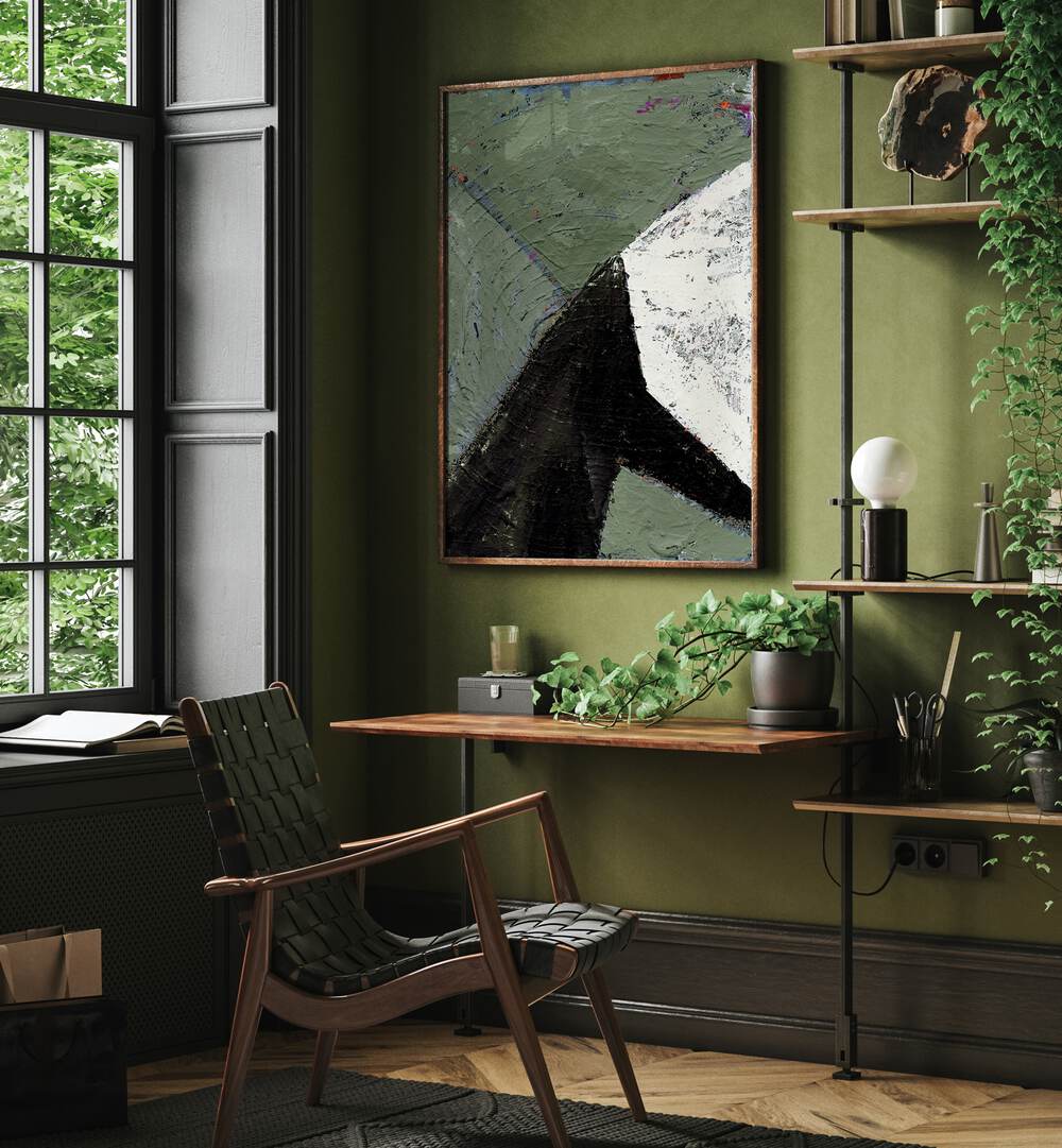 Stylish interior featuring CONVERGENCE, ABSTRACT PAINTINGS, enhancing modern design and functionality.