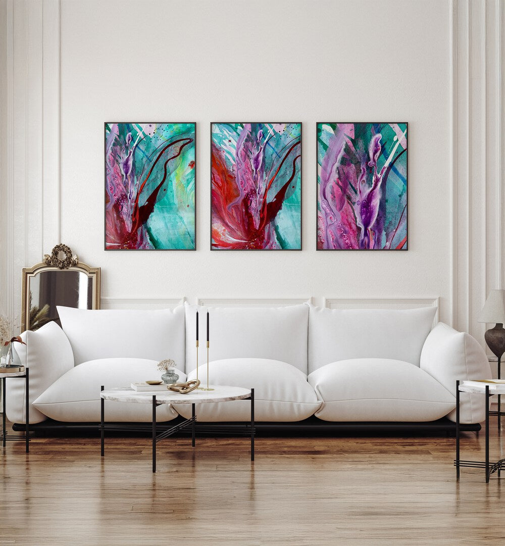 ARTFUL EXPRESSIONS SET , SET OF 3 PAINTINGS