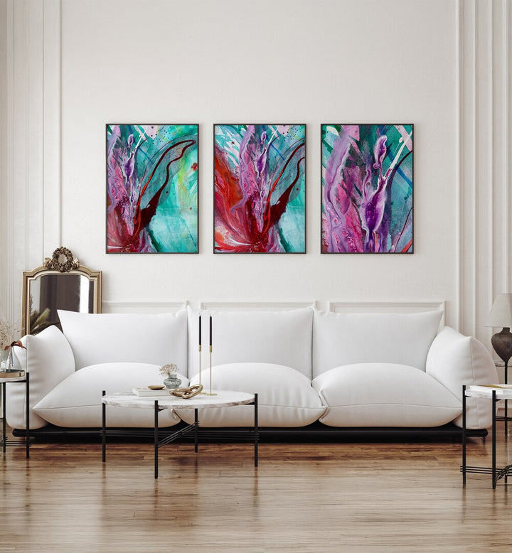 ARTFUL EXPRESSIONS SET , SET OF 3 PAINTINGS