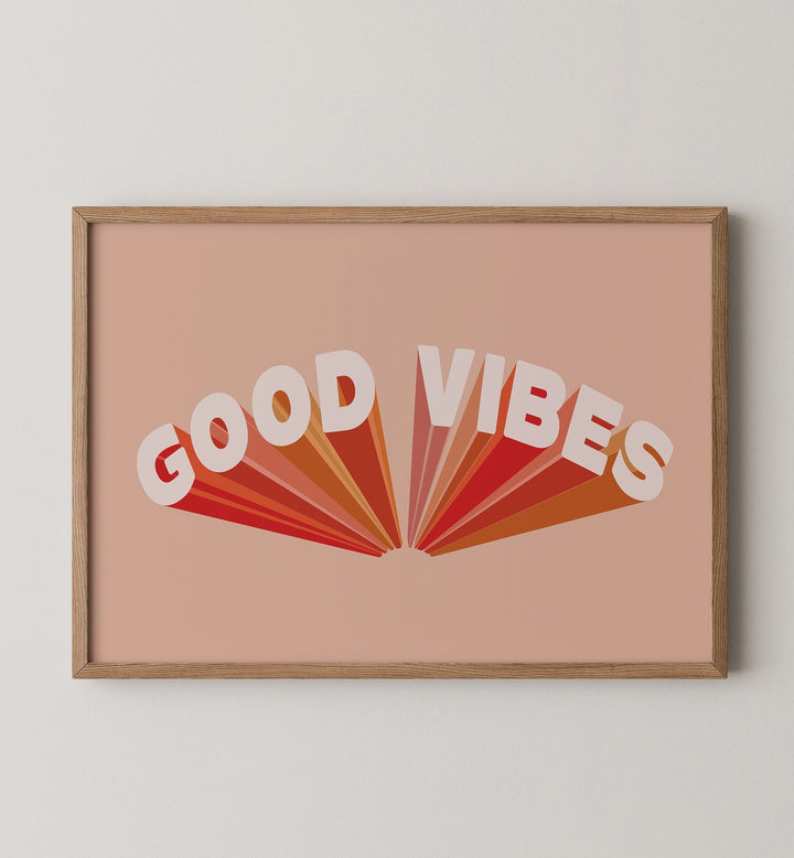 Colorful "Good Vibes" artwork featured in the EVERYDAY WHIMSY GALLERY WALL, perfect for stylish GALLERY WALLS.