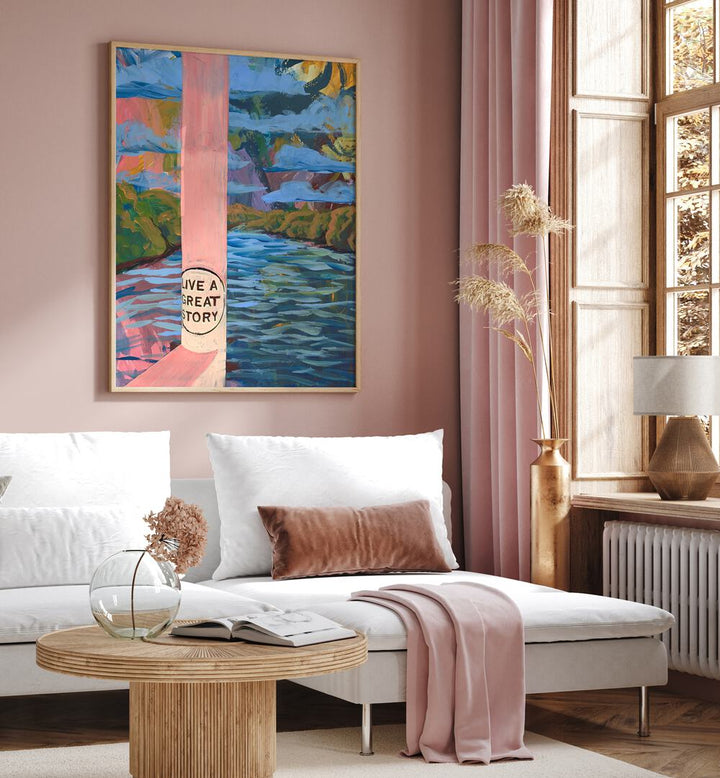 Vibrant AUSTIN LADY BIRD LAKE TRAIL TEXAS, LANDSCAPE PAINTINGS showcasing nature's beauty in Eleanor Baker's artwork.