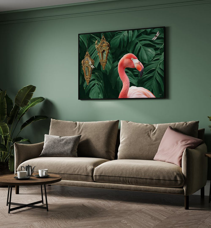 FLAMINGO A DRAGONFLIES   , WILDLIFE POSTERS , WILDLIFE PAINTINGS