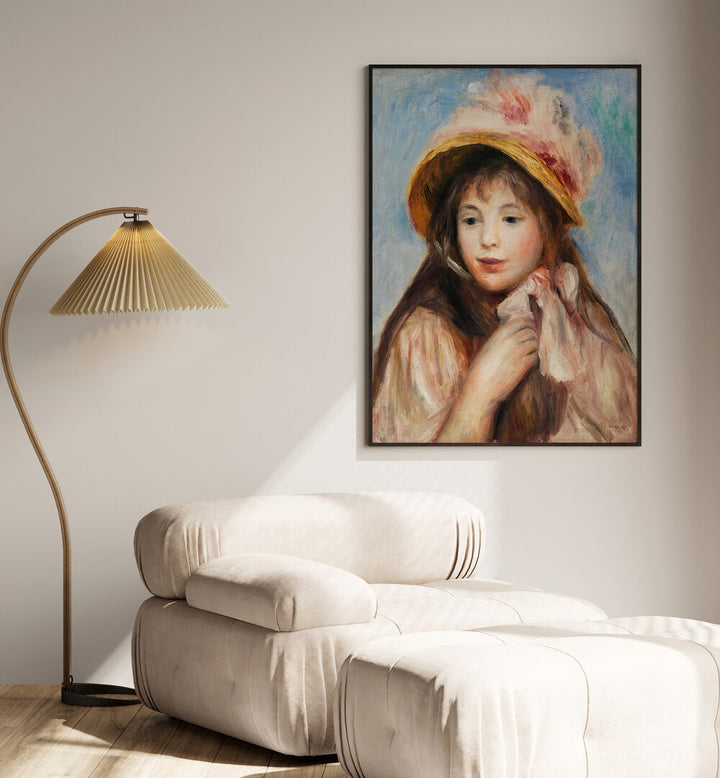 GIRL WITH PINK BONNET (1894) , VINTAGE PAINTINGS