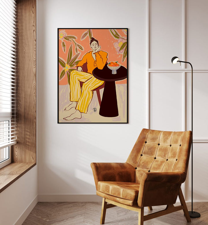 WOMAN WITH ORANGES , PORTRAITS & FIGURATIVE ILLUSTRATIONS