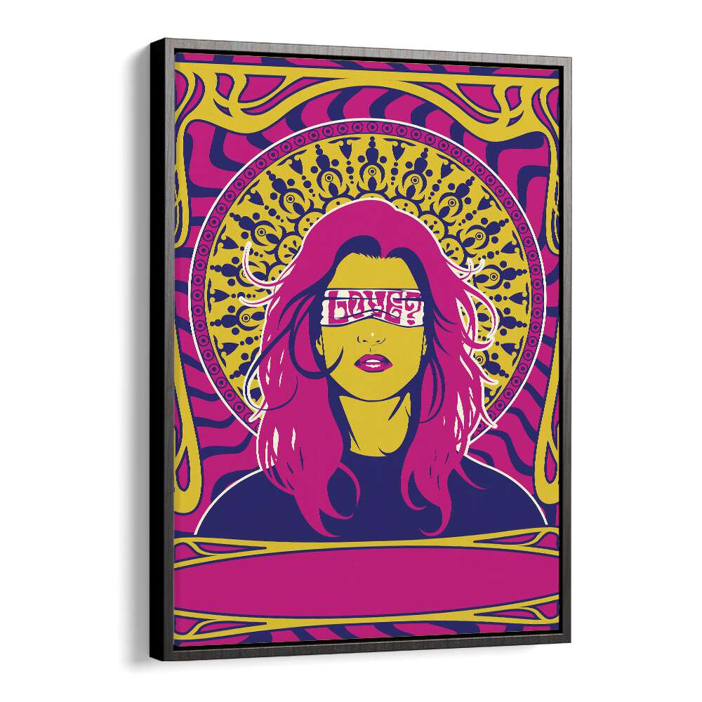 70's Woman Series I Pop Art Artwork in Black Floater Frame