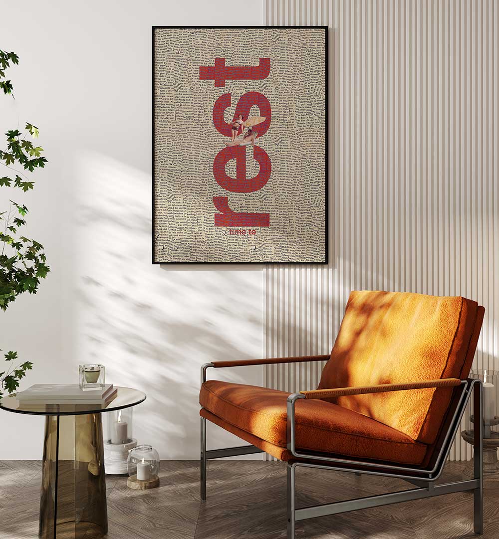 TIME TO REST, QUOTES poster displayed in a cozy corner, perfect for adding tranquility to your space.