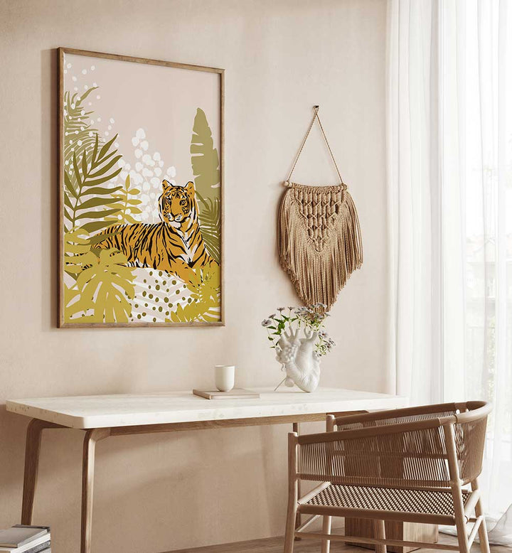 TIGER LAYING DOWN , ANIMAL PAINTINGS