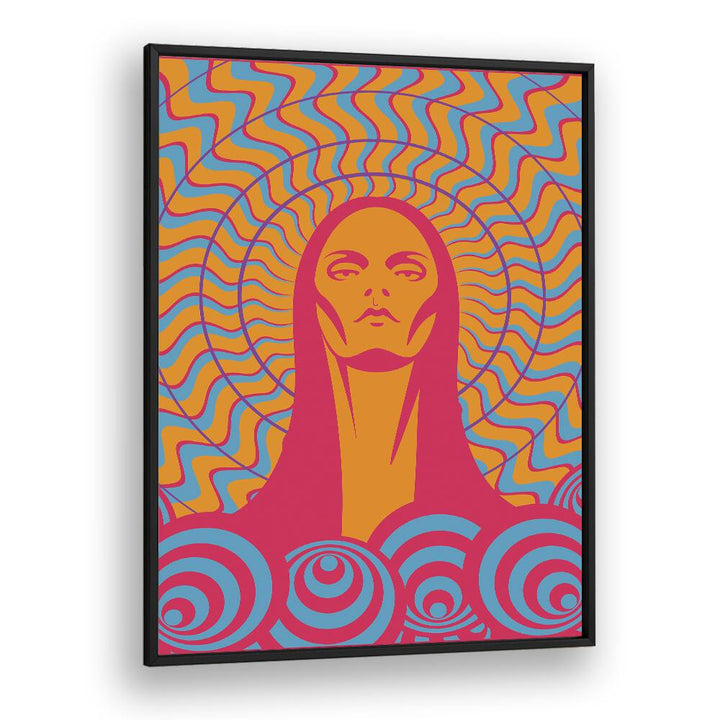 70s woman series III by jay stanley pop art prints pop art paintings in Black Plain Frame