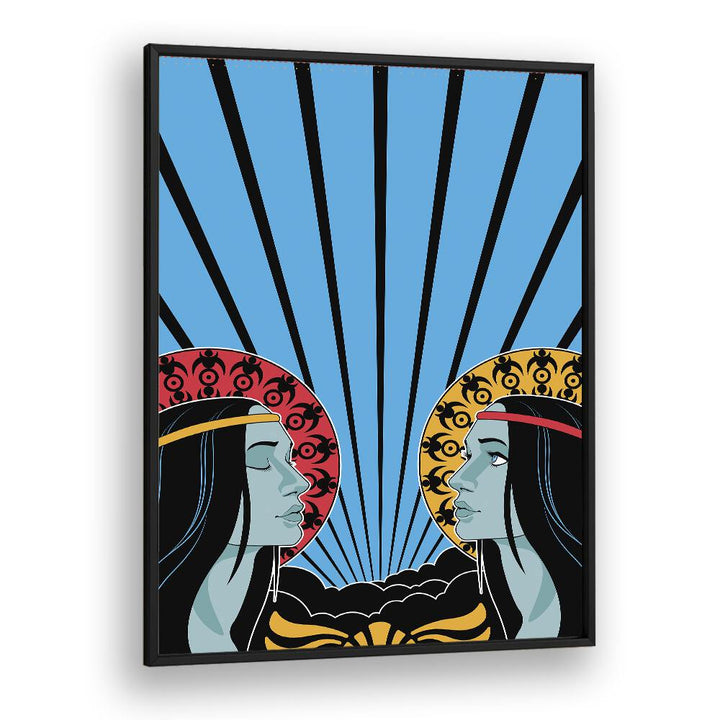 70s woman series IV by jay stanley pop art prints pop art paintings in Black Plain Frame