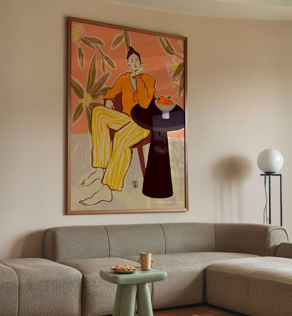 WOMAN WITH ORANGES , PORTRAITS & FIGURATIVE ILLUSTRATIONS