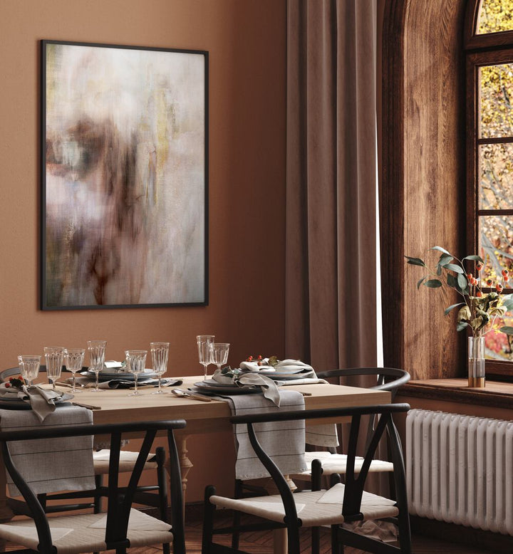 Ethereal forms in abstract paintings create a serene atmosphere, enhancing any space with elegance and artistry.