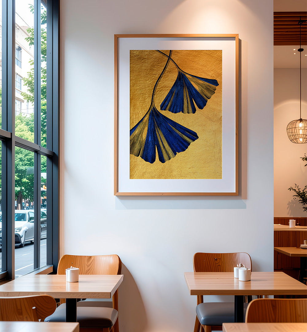 GINKO BILOBA NATURE FLORAL ART IV ,FLORAL FLOWER PAINTINGS