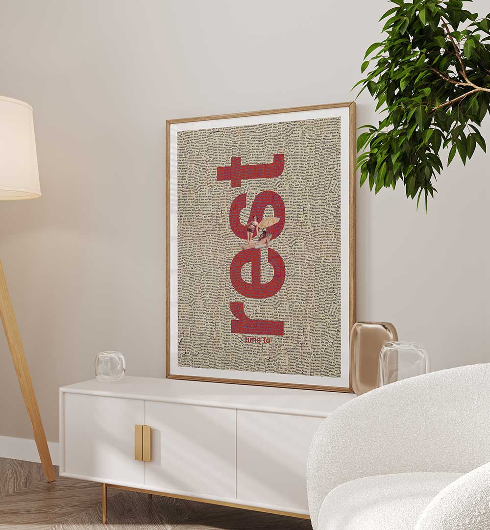 Stylish "TIME TO REST, QUOTES" poster, perfect for relaxing spaces and inspiring tranquility at home.