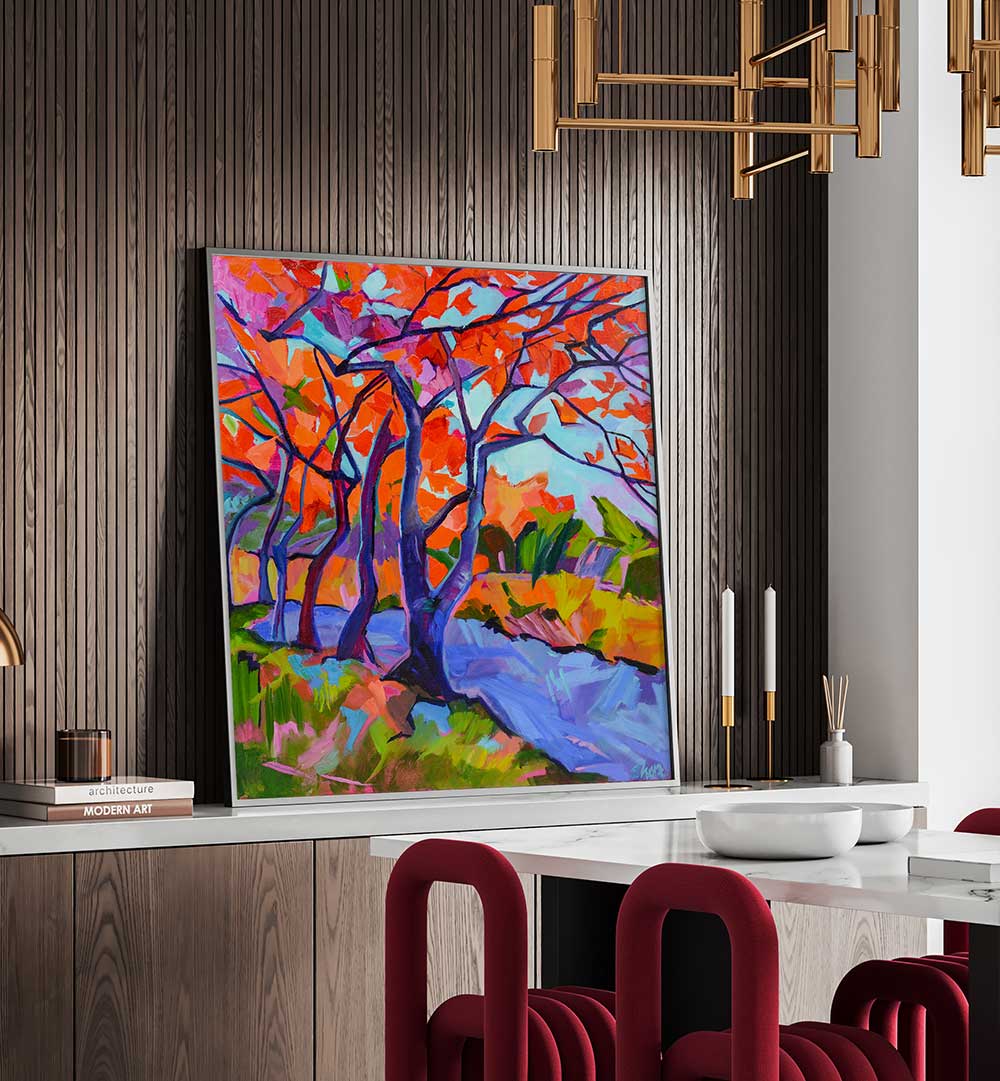 RED TREES , LANDSCAPE PAINTINGS