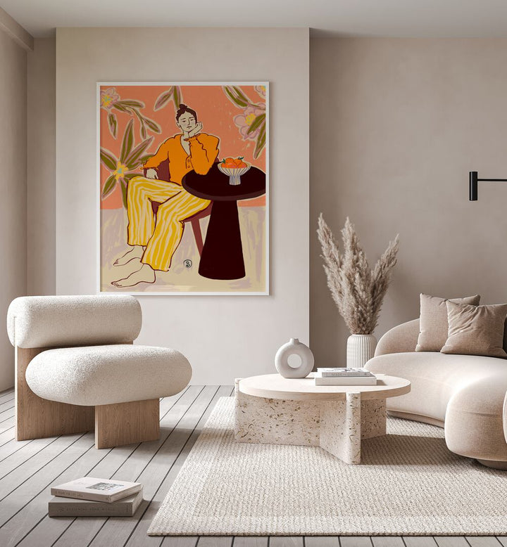 WOMAN WITH ORANGES , PORTRAITS & FIGURATIVE ILLUSTRATIONS