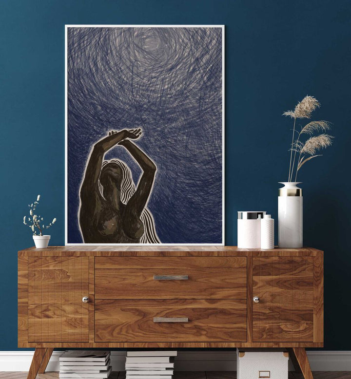 Elegant artwork from WITH ABONDON, PORTRAITS showcases emotive figurative illustrations in a modern setting.