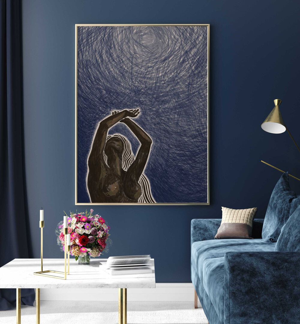 Captivating wall art featuring a figure, embodying emotion in the WITH ABONDON, PORTRAITS collection.