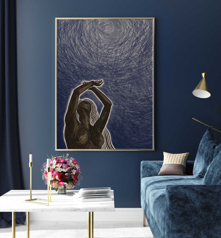 Captivating wall art featuring a figure, embodying emotion in the WITH ABONDON, PORTRAITS collection.