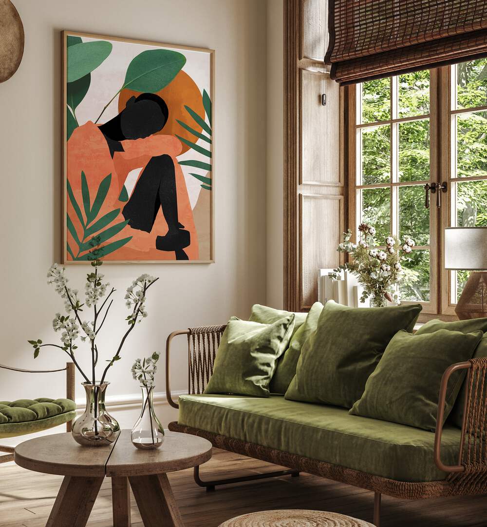 Vibrant TROPICAL GIRL SHAPE II, PORTRAITS artwork enhances modern decor with its emotional and abstract expression.