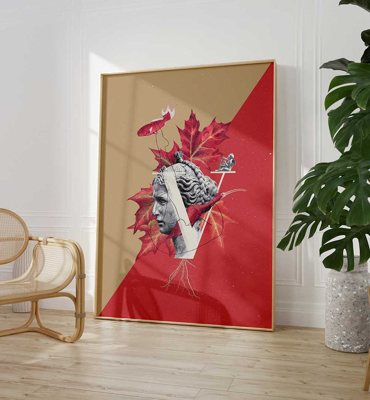 Surreal art print titled "VENUS," featuring a unique blend of colors and elements for modern decor.