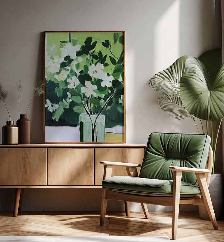 VIBRANT GREEN PALETTE , FLORAL FLOWER PAINTINGS