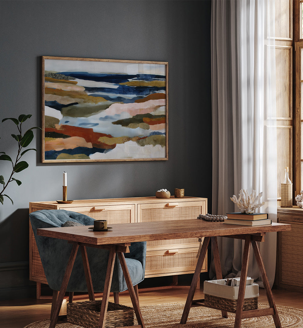COASTAL HORIZON WITH GOLD ACCENTS