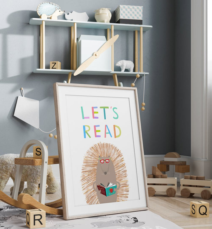 LET'S READ WITH CUTE HEDGEHOG BY CARLA DALY , KIDS ROOM PAINTINGS