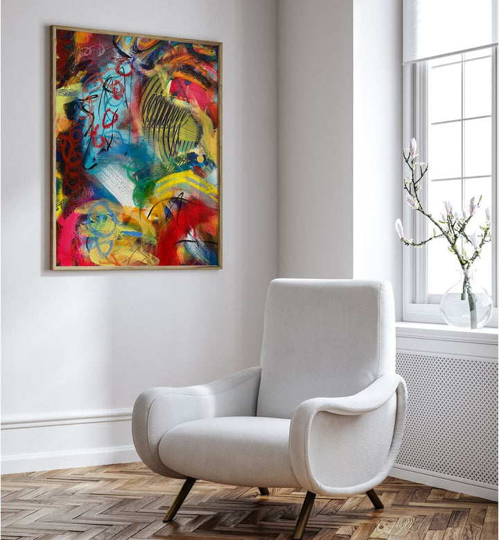 Vibrant BRONX WALL IV, ABSTRACT PAINTINGS brightens modern spaces with dynamic colors and striking brushstrokes.