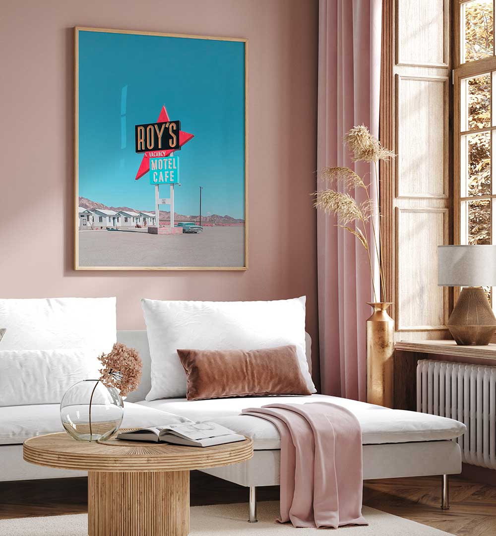 ROY'S MOTEL CAFE RETRO SIGN , PHOTOGRAPHY PRINTS