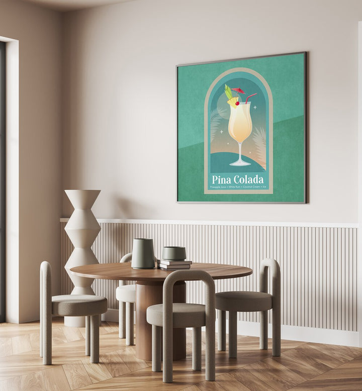 Stylish KOKTEYL PINA COLADA , BAR art by Emel Tunaboylu, perfect for enhancing your home or cafe decor.