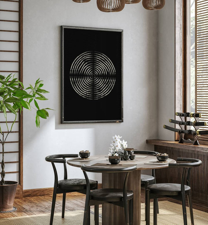 Stylish interior featuring NIGHTSHIFT ABSTRACTION, GEOMETRIC ART PRINTS, enhancing modern decor with bold designs.
