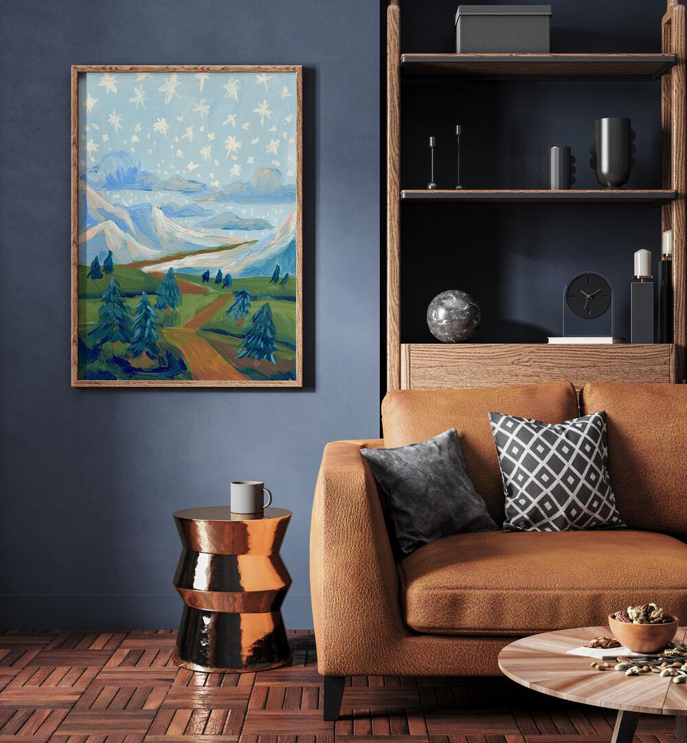 WINTER MOUNTAIN LANDSCAPE, LANDSCAPE PAINTINGS showcasing serene beauty, perfect for enhancing your living space.