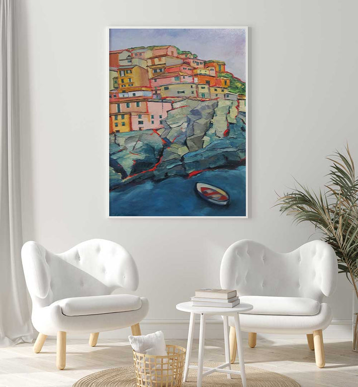 ITALIAN VILLAGE , LANDSCAPE PAINTINGS