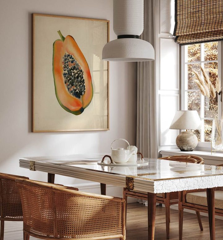 Vintage Fruit - Papaya, Kitchen Posters brighten your space with tropical charm and vibrant colors for culinary inspiration.