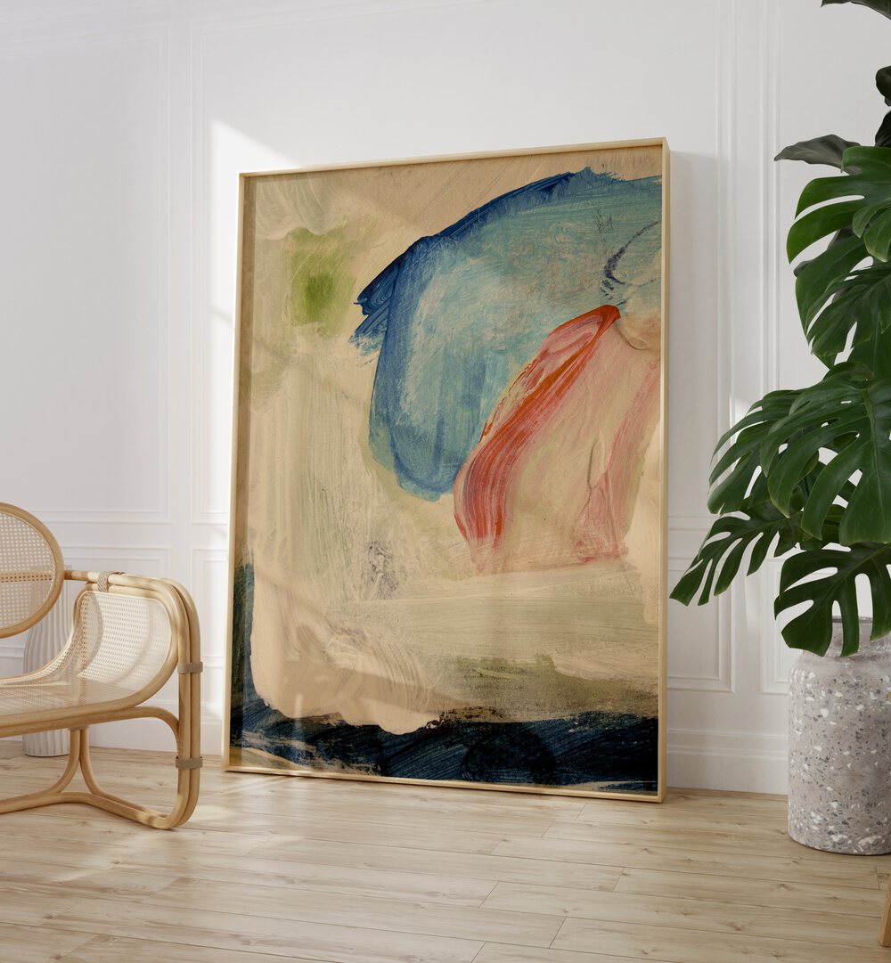 Elegant GENTLE BRUSHSTROKES, ABSTRACT PAINTINGS displayed in a stylish interior, enhancing modern decor vibes.
