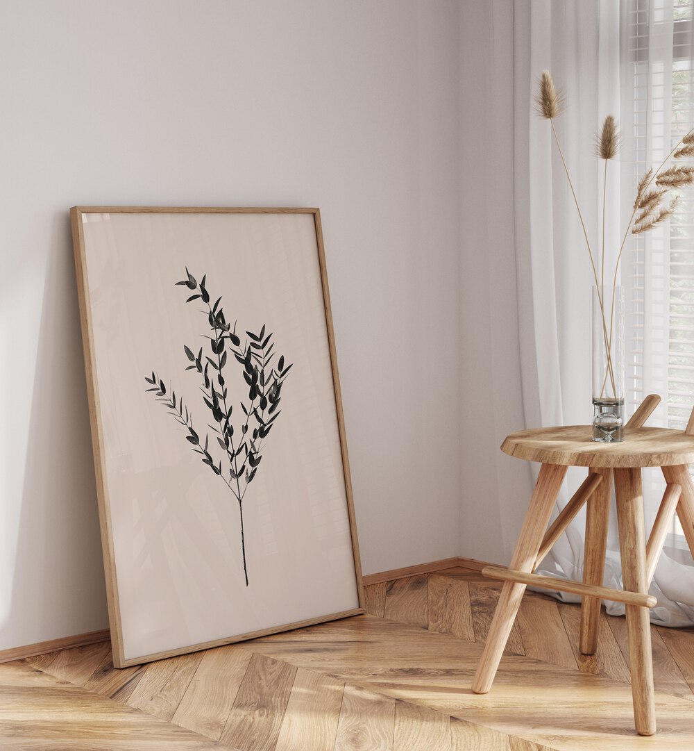 Stylish INKY, FLORAL FLOWER PAINTINGS in a modern setting, perfect for enhancing your space with elegance.