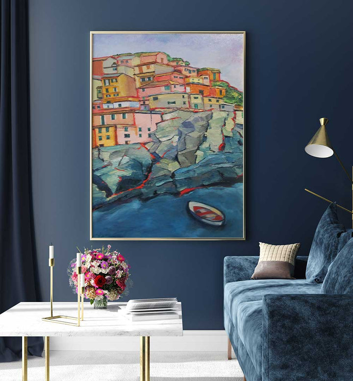 ITALIAN VILLAGE , LANDSCAPE PAINTINGS