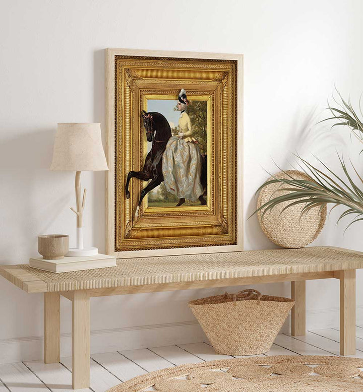 THE LADY AND HER HORSE , ANIMAL PAINTINGS