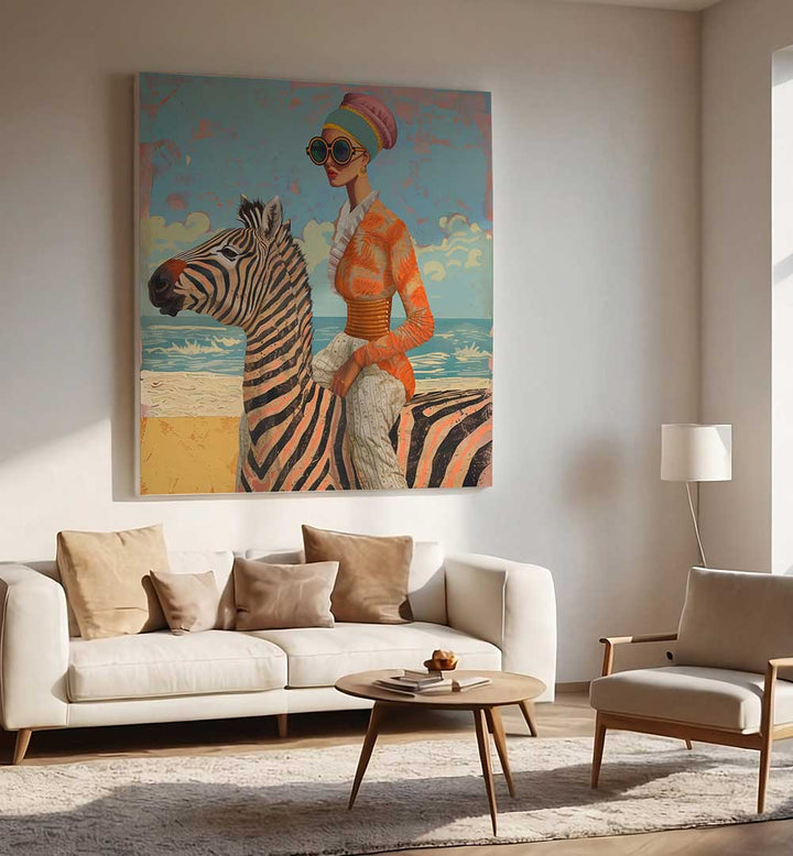 WOMAN AND ZEBRA , FASHION POSTERS