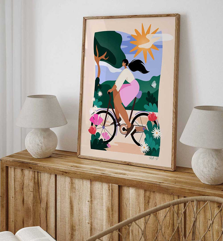 SUNNY BIKE RIDE , BEACH PAINTINGS