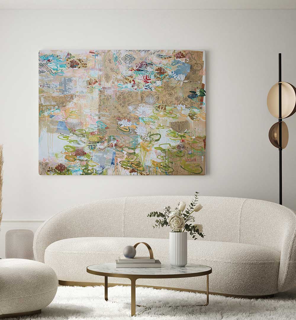 LILY POND WHISPERS , ABSTRACT PAINTINGS