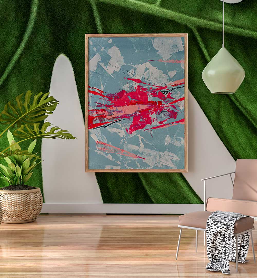 CRIMSON CHAOS BURST , ABSTRACT PAINTINGS