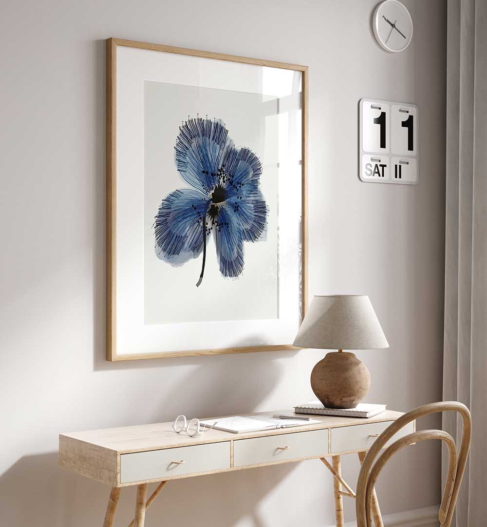 BLUE FLOWER II , FLORAL FLOWER PAINTINGS