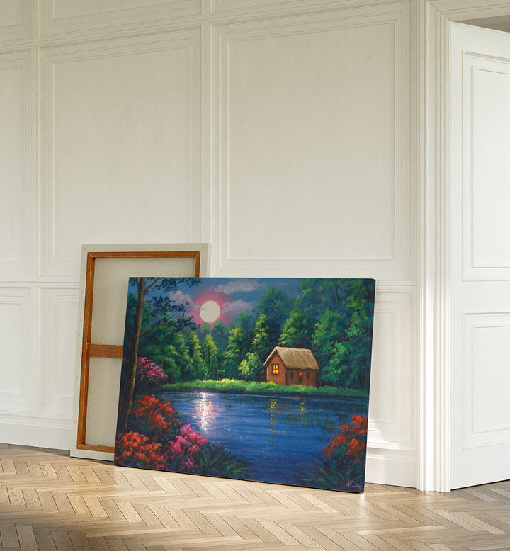 MOONLIGHT SERENADE AT THE SHORE , HANDMADE ARTWORKS